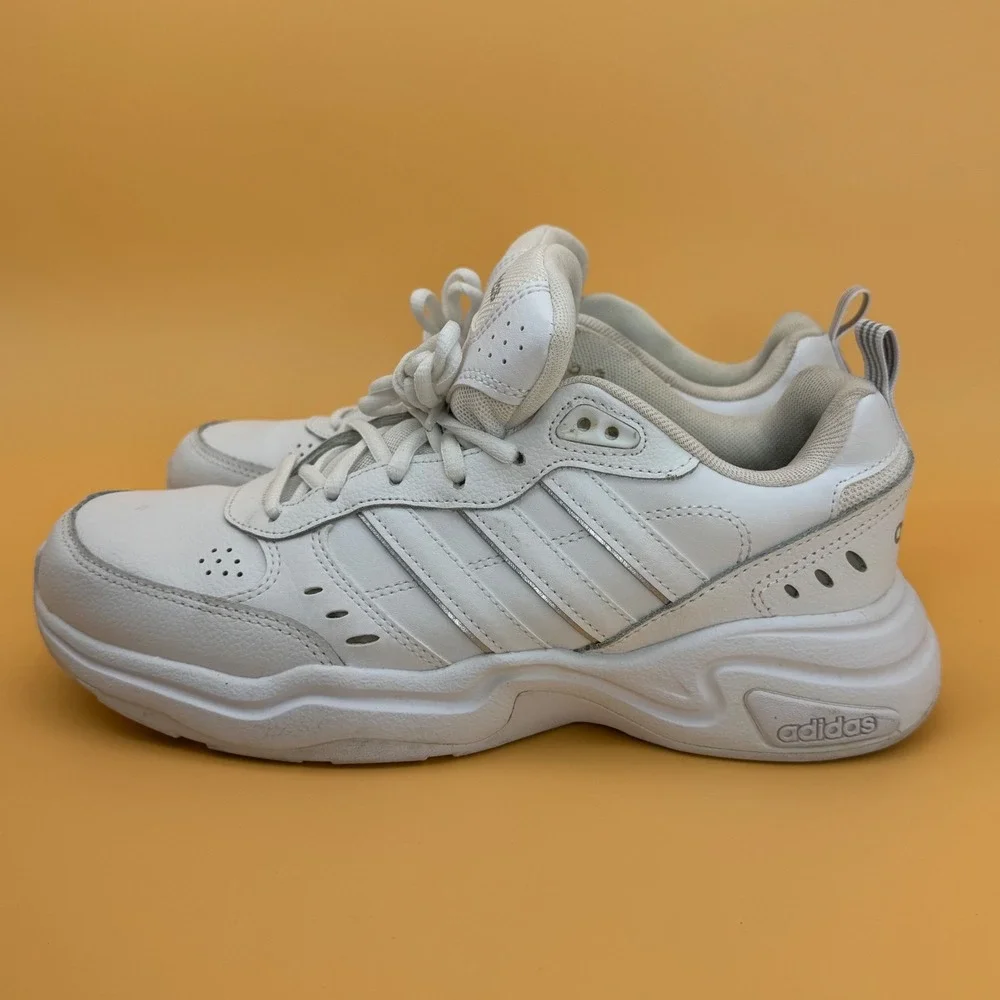 Adidas Mens‎ Strutter Sneakers Size 7.5 White Leather Athletic Casual Training